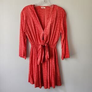 Khush Dress Womens S Coral Abstract Coverup Pool to Party Vacation Cruise Beach